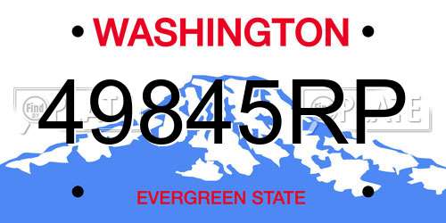 49845RP Washington License Plate
