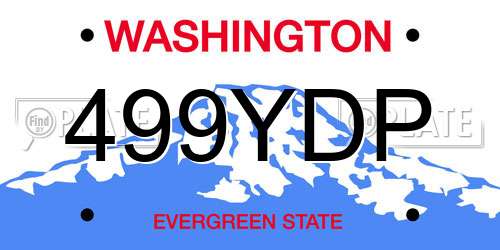 499YDP Washington License Plate
