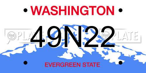 49N22 Washington License Plate