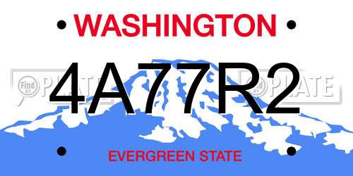 4A77R2 Washington License Plate