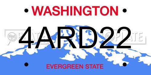 4ARD22 Washington License Plate
