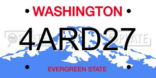4ARD27 Washington License Plate