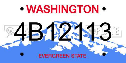 4B12113 Washington License Plate
