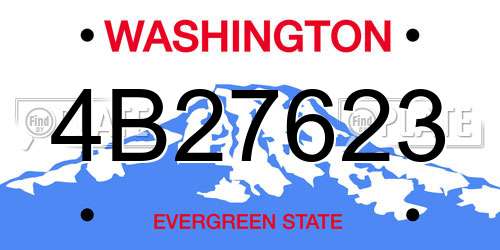 4B27623 Washington License Plate