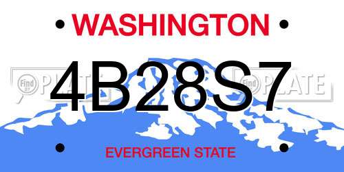 4B28S7 Washington License Plate