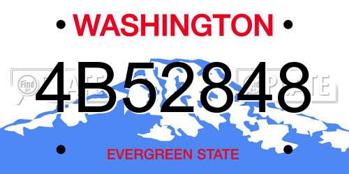 4B52848 Washington License Plate