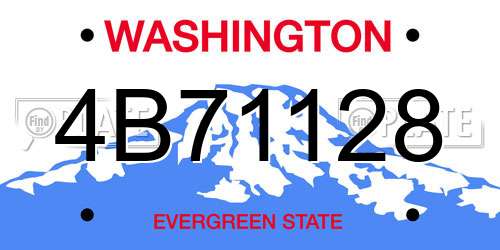 4B71128 Washington License Plate