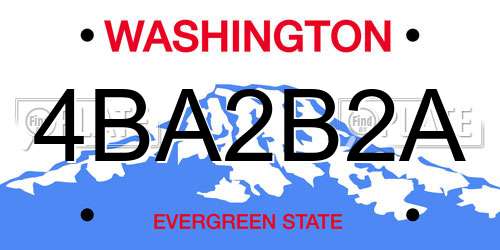4BA2B2A Washington License Plate