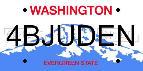 4BJUDEN Washington License Plate