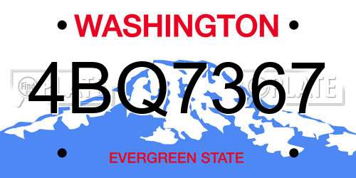 4BQ7367 Washington License Plate