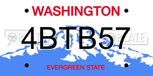4BTB57 Washington License Plate