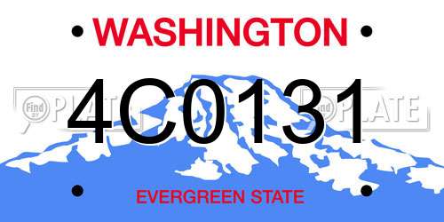 4C0131 Washington License Plate