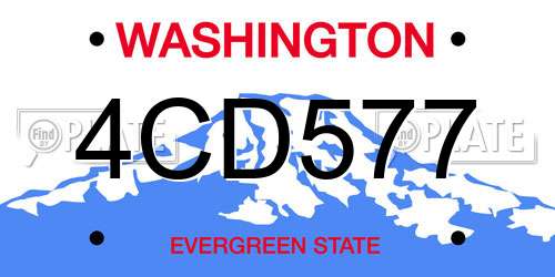 4CD577 Washington License Plate