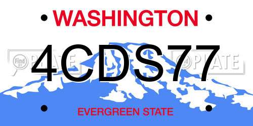 4CDS77 Washington License Plate