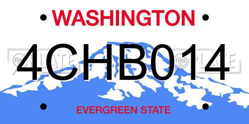 4CHB014 Washington License Plate