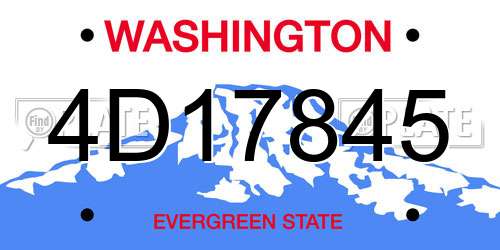 4D17845 Washington License Plate