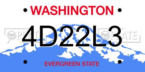 4D22L3 Washington License Plate