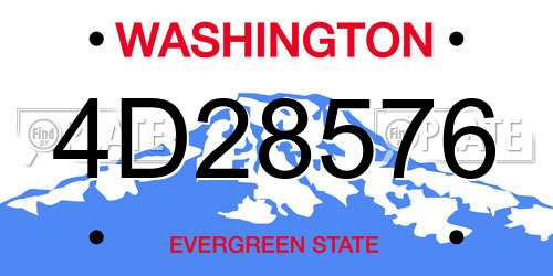4D28576 Washington License Plate
