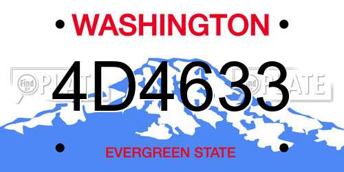 4D4633 Washington License Plate
