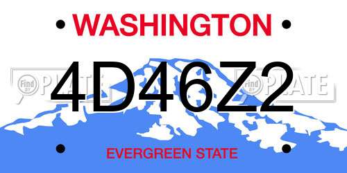4D46Z2 Washington License Plate