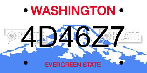 4D46Z7 Washington License Plate