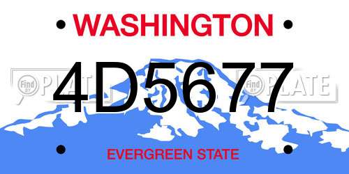 4D5677 Washington License Plate