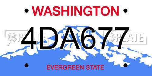 4DA677 Washington License Plate