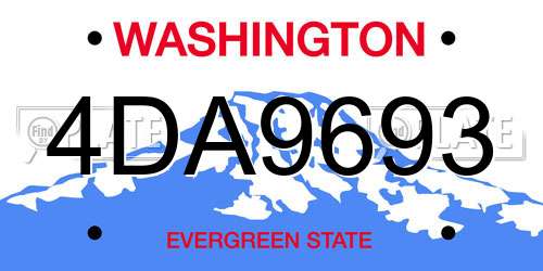 4DA9693 Washington License Plate