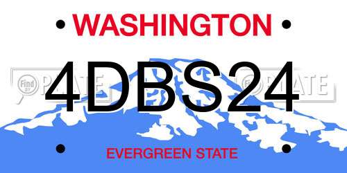 4DBS24 Washington License Plate