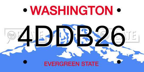 4DDB26 Washington License Plate