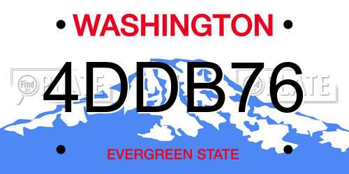 4DDB76 Washington License Plate