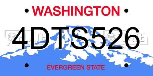 4DTS526 Washington License Plate