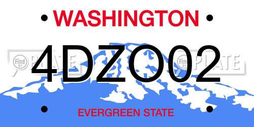 4DZO02 Washington License Plate