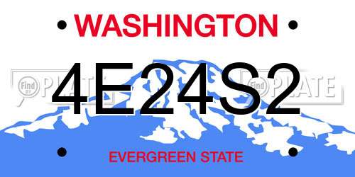 4E24S2 Washington License Plate