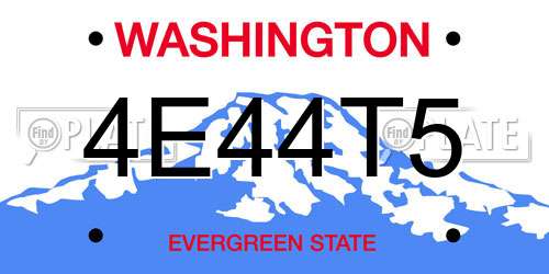 4E44T5 Washington License Plate