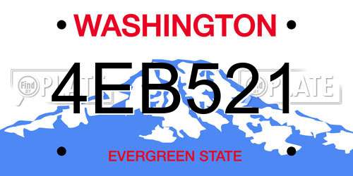 4EB521 Washington License Plate