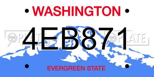 4EB871 Washington License Plate