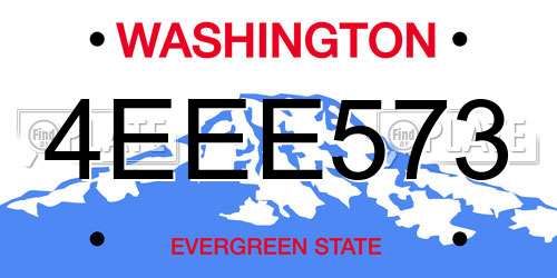 4EEE573 Washington License Plate