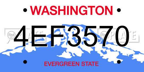 4EF3570 Washington License Plate