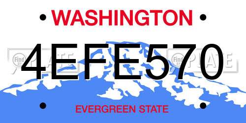 4EFE570 Washington License Plate