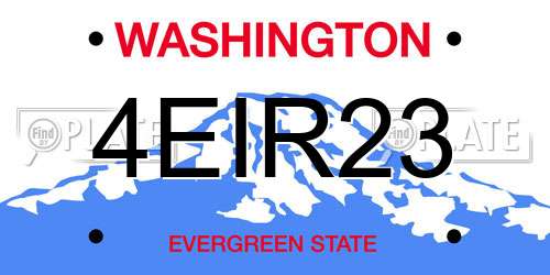 4EIR23 Washington License Plate