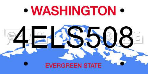 4ELS508 Washington License Plate