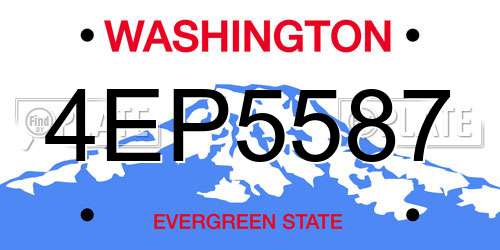 4EP5587 Washington License Plate