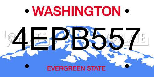 4EPB557 Washington License Plate