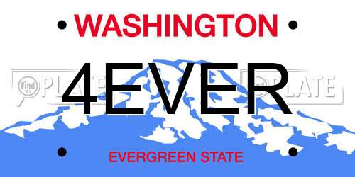 4EVER Washington License Plate