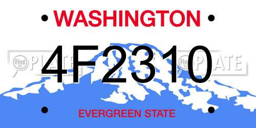4F2310 Washington License Plate