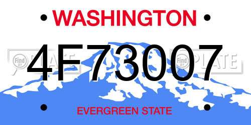 4F73007 Washington License Plate