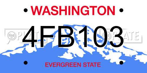 4FB103 Washington License Plate
