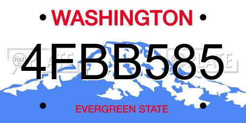 4FBB585 Washington License Plate