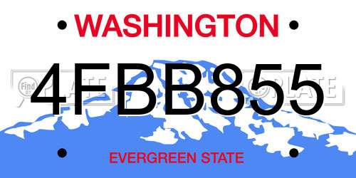 4FBB855 Washington License Plate